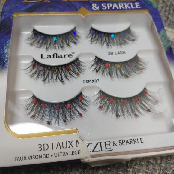 LaFlare Dazzle  Sparkle rainbow stars faux mink lashes 2 boxes - Picture 6 of 6
